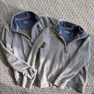 Vineyard Vines Heather Gray Quarter-Zip Pullovers